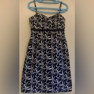 Vineyard Vine Shep & Ian Starfish Dress Size 4 Navy Blue White Nautical Lined